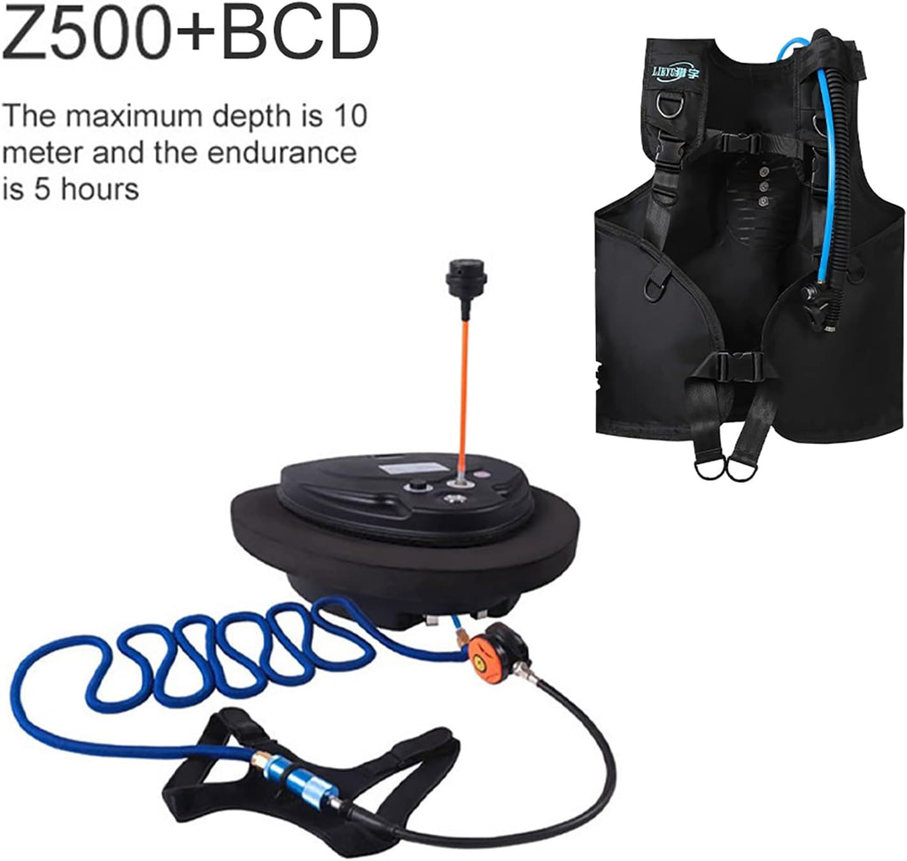 TUXING Diving Ventilator,Diving Without Tanks with Scuba BCD, Waterproof Portable Rechargeable Scuba Diving Tank,45 ft Hose & Scuba Breathing Regulator,Octopus Hookah with Mouthpiece