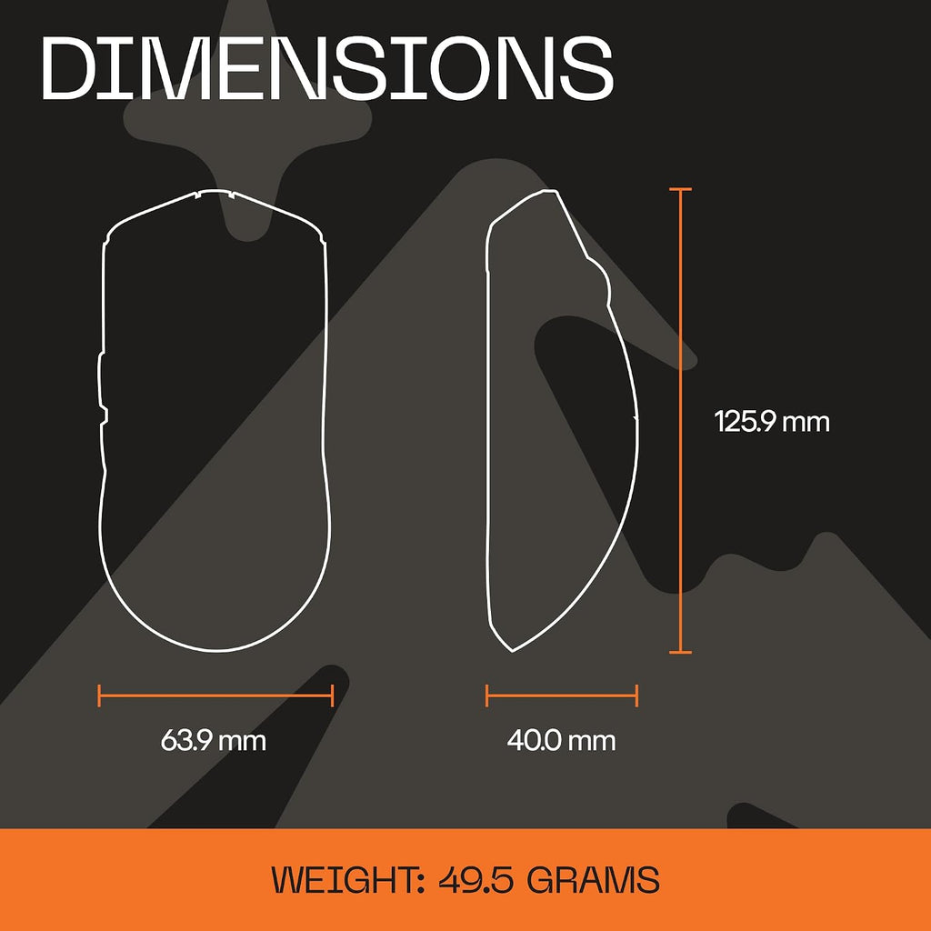 Higround Yuma Wireless Mouse - Radar, Lightweight Gaming Mice, PIXART 3395 Sensor, 26K DPI, 650 IPS, 50G Acceleration, Up to 70 Hours Battery Life, 4KHz Wireless Polling Rate with Motion Sync