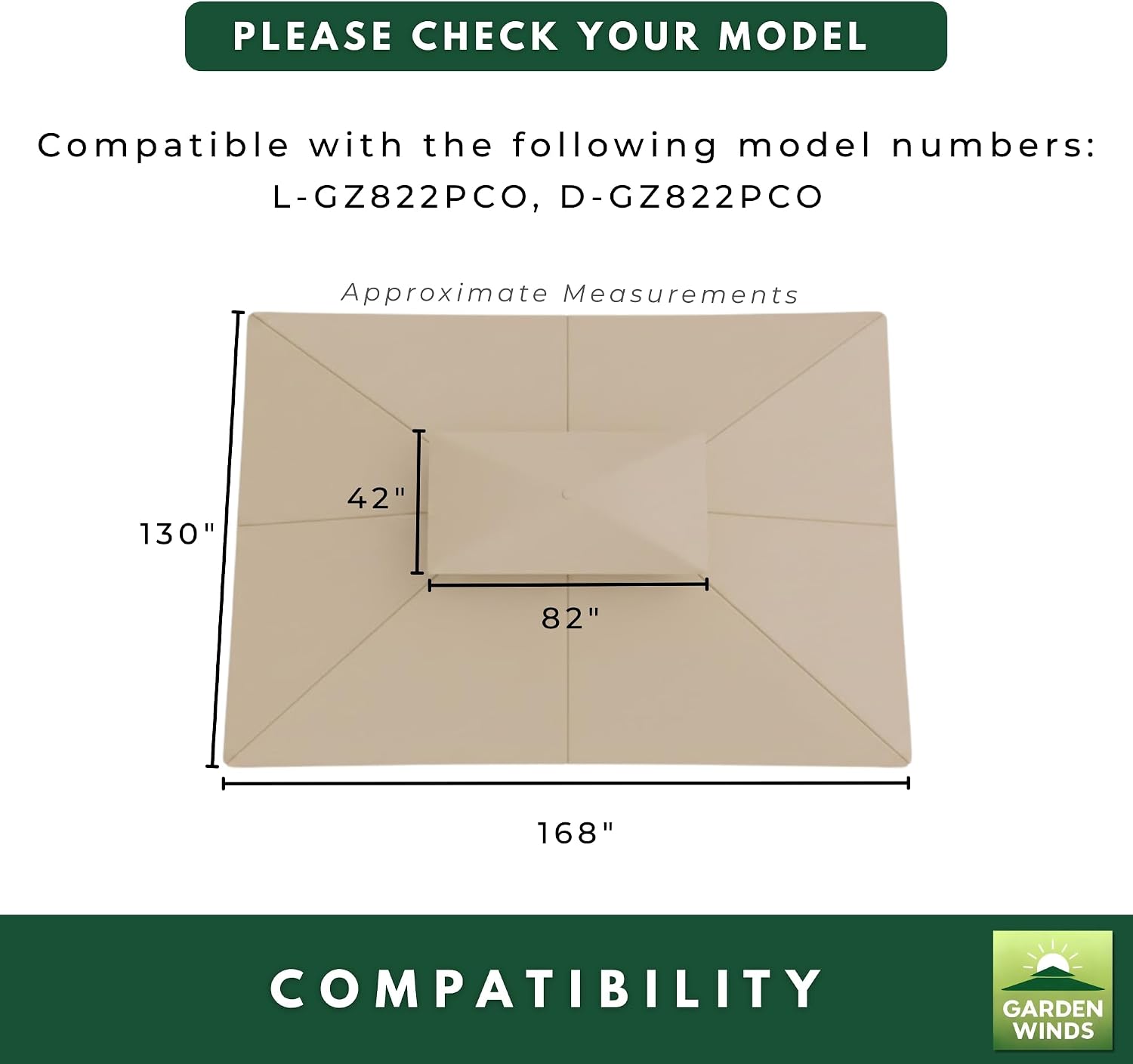Garden Winds Reinforced RipLock 350 Replacement Canopy Top Cover Compatible with Domed 10' x 13' Gazebo Models L-GZ822PCO, D-GZ822PCO - True Navy