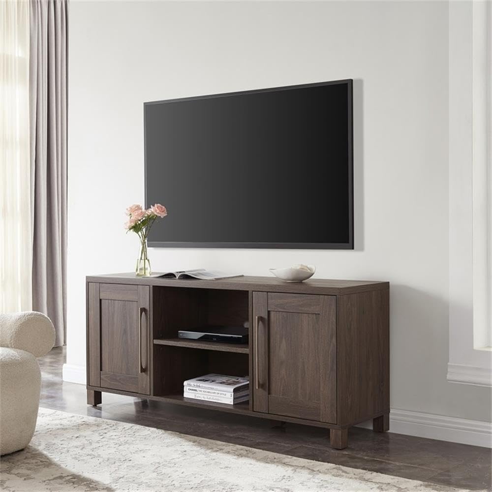 Henn&Hart Rectangular TV Stand for TV's up to 65' in Alder Brown, TV Stands for the Living Room