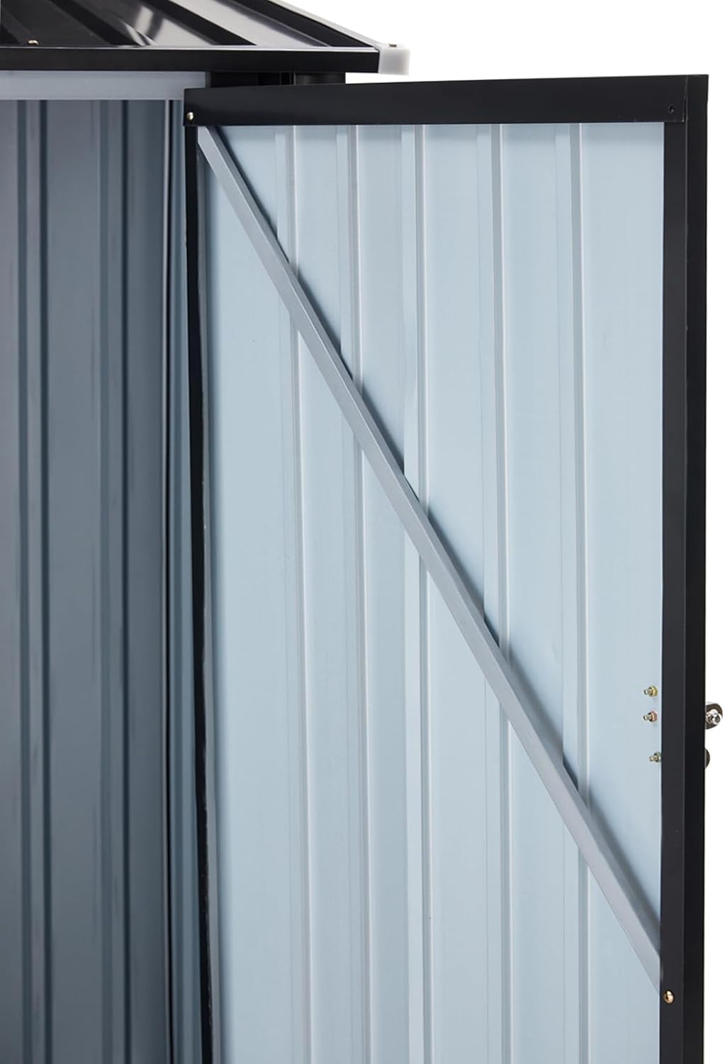 3x3 FT Outdoor Storage Shed, Metal Steel Garden Shed with Single Lockable Door, Small Shed Outdoor Steel Utility Tool Shed, Storage House Waterproof for Backyard Patio, Garden, Lawn, Dark Gray