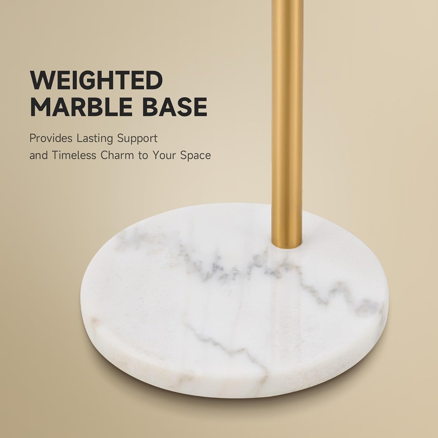 CO-Z 69' Modern Arc Floor Lamp, Gold Standing Light with Adjustable Metal Shade and Marble Base, LED Bulb Included, Contemporary Lighting for Living Room or Sofa