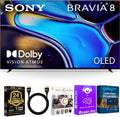 Sony K77XR80BKIT1 77 inch BRAVIA 8 OLED 4K HDR Google TV Bundle XR OLED Contrast, Dolby Vision, 120Hz, Aco
