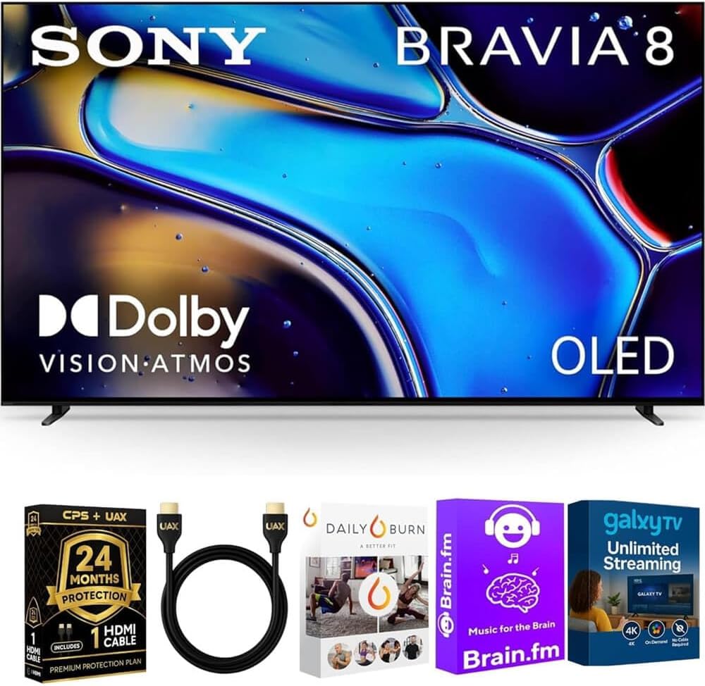 Sony K77XR80BKIT1 77 inch BRAVIA 8 OLED 4K HDR Google TV Bundle XR OLED Contrast, Dolby Vision, 120Hz, Aco