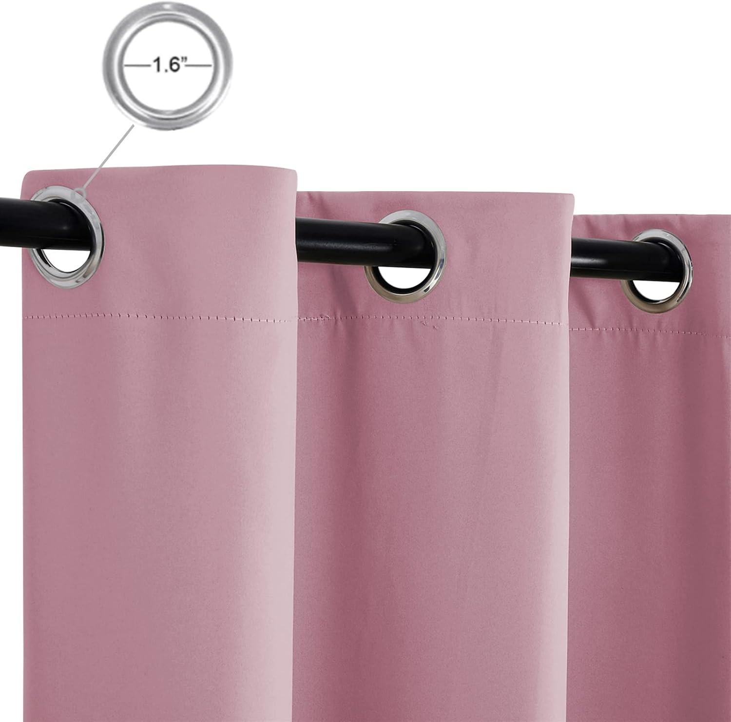 SK Studio Outdoor Curtains for Patio Waterproof Sunlight Block Rustproof Grommet Top and Bottom Windbreak Privacy Curtain for Gazebo, Front Porch, Pergola, 2 Panels, Light Pink, 100' W x 96' L