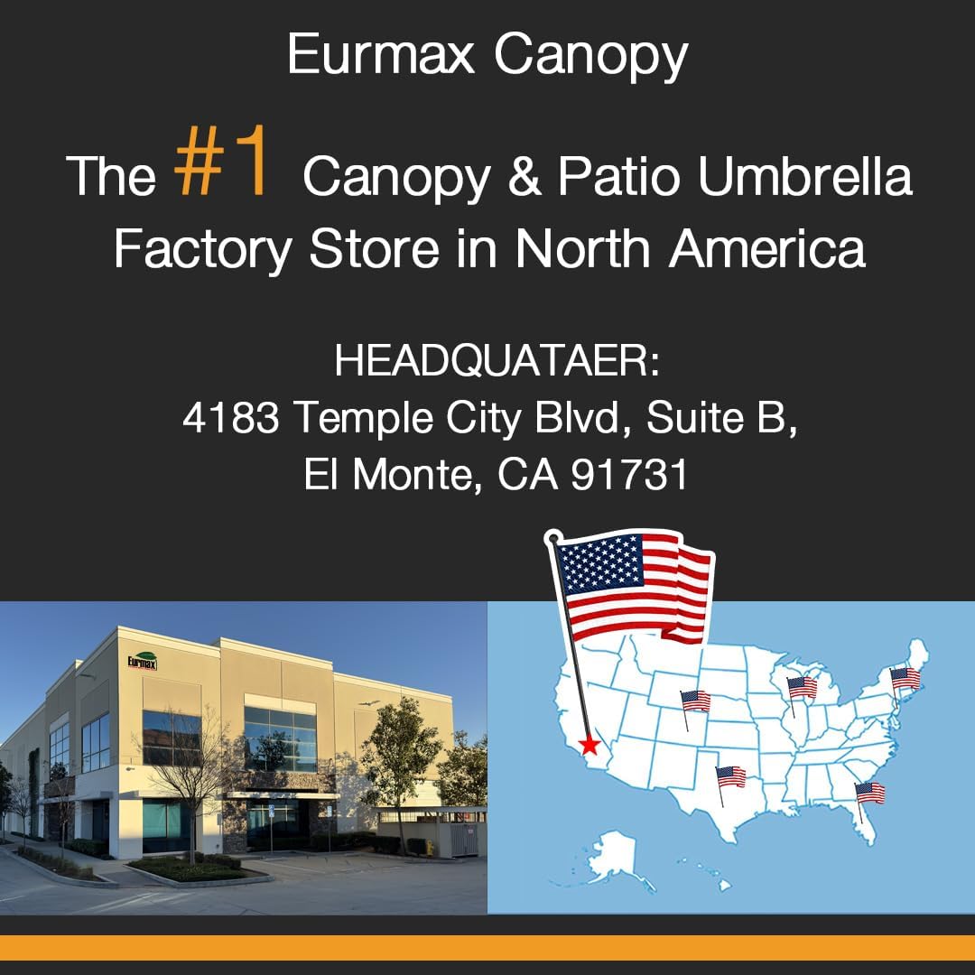 Eurmax USA 10x15 Pop Up Canopy Replacement Top,Universal Instant Canopy Cover ONLY,Heavy Duty UPF 50+ UV Protection,Water & Wind Resistant Tarp,30+ Colors Available,Bonus 4 Sand Bags (Beige)