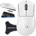 Logitech PRO X Superlight 2 DEX Wireless Gaming Mouse, White | Lightweight, Hero 2 Sensor, 44k DPI, 5 Programmable Buttons, Lightspeed Wireless, Right Hand, PC/Mac | Signature Series Charging Dock