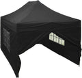 10'x15' DW Model Ez Pop up Canopy Party Tent Instant Gazebos 100% Waterproof Top with 4 Removable Sides +Wheel Bag+ 4 Sand Bags by Delta Canopies (Black)