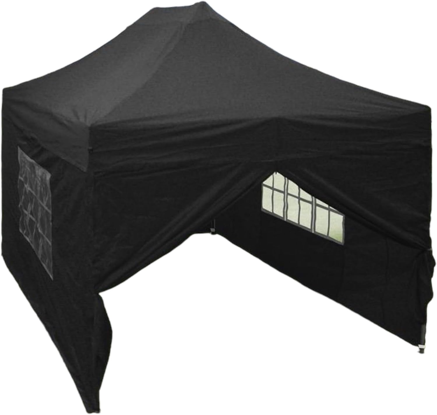 10'x15' DW Model Ez Pop up Canopy Party Tent Instant Gazebos 100% Waterproof Top with 4 Removable Sides +Wheel Bag+ 4 Sand Bags by Delta Canopies (Black)