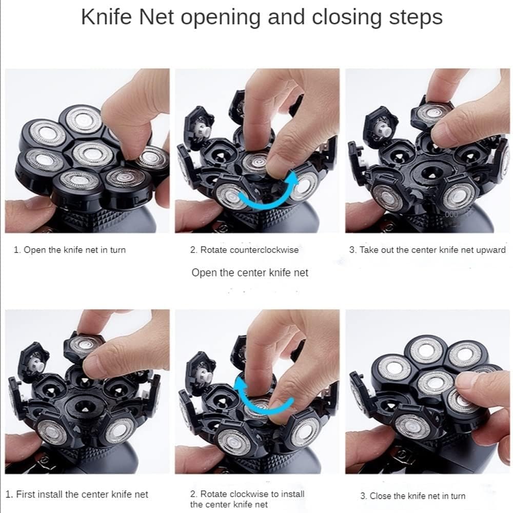 Electric Shavers for Bald Men, Multifunctional 8D Bald Head Shaver 6 in 1 Electric Razor Head Shavers for Bald Men LED Display Electric Shavers