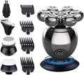 Head Shavers for Bald Men, 7D Floating Cutter Head Base Charging Portable Electric Shaver Men Beard Trimmer Clipper Waterproof Shaving Machine Kit (Color : Silver)