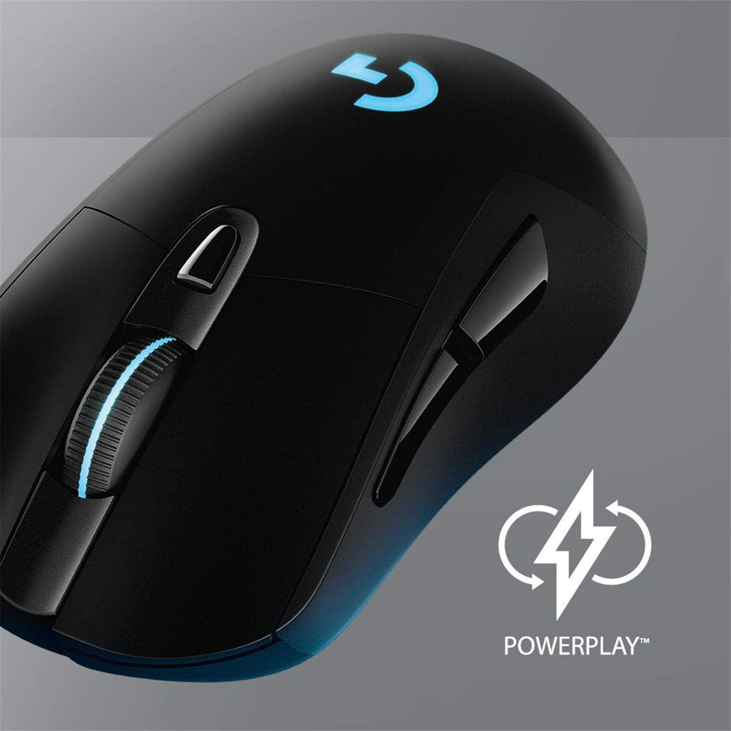 Logitech G703 Lightspeed Wireless Gaming Mouse | Hero Sensor, 25k DPI, 6 Programmable Buttons, RGB Lighting, Rubber Grip, Adjustable Weight, PC/Mac | with Signature Series Charging Dock