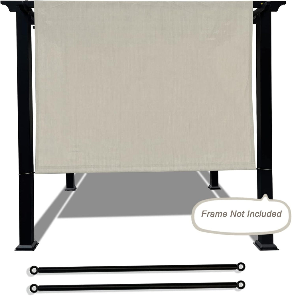 Alion Home Universal Breathable Pergola Cover - Pergola Replacement Canopy - Outdoor Adjustable Sun Shade Cover with Heavy Duty Metal Weighted Rods (12' x 10', Smoke Tan)