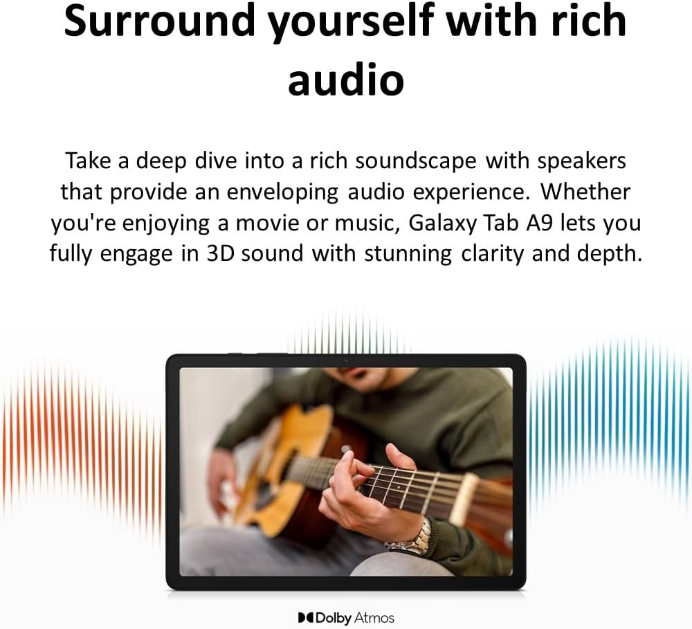 SAMSUNG Galaxy Tab A9 4G LTE (64GB, 4GB, Cellular) 8.7' Android Tablet, Octa-core (6nm), Dual Speakers (International Model Fully Unlocked for US & Global) X115 (Navy) (Renewed)