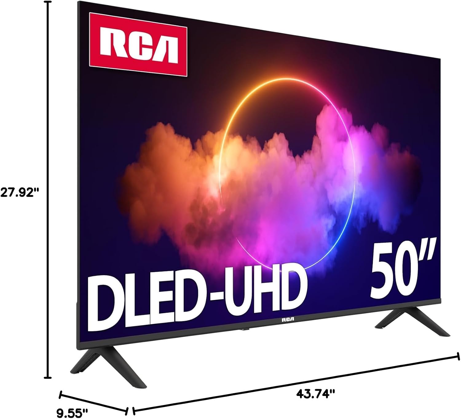 RCA 50-Inch UHD Smart Google TV, Frameless LED Display with HDR10, Wi-Fi and Bluetooth, Google Assistant Built-in, Compatible with Alexa