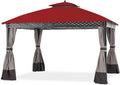 Garden Winds Replacement Canopy for The Pinehurst Dome Gazebo - Riplock 350 - Cinnabar