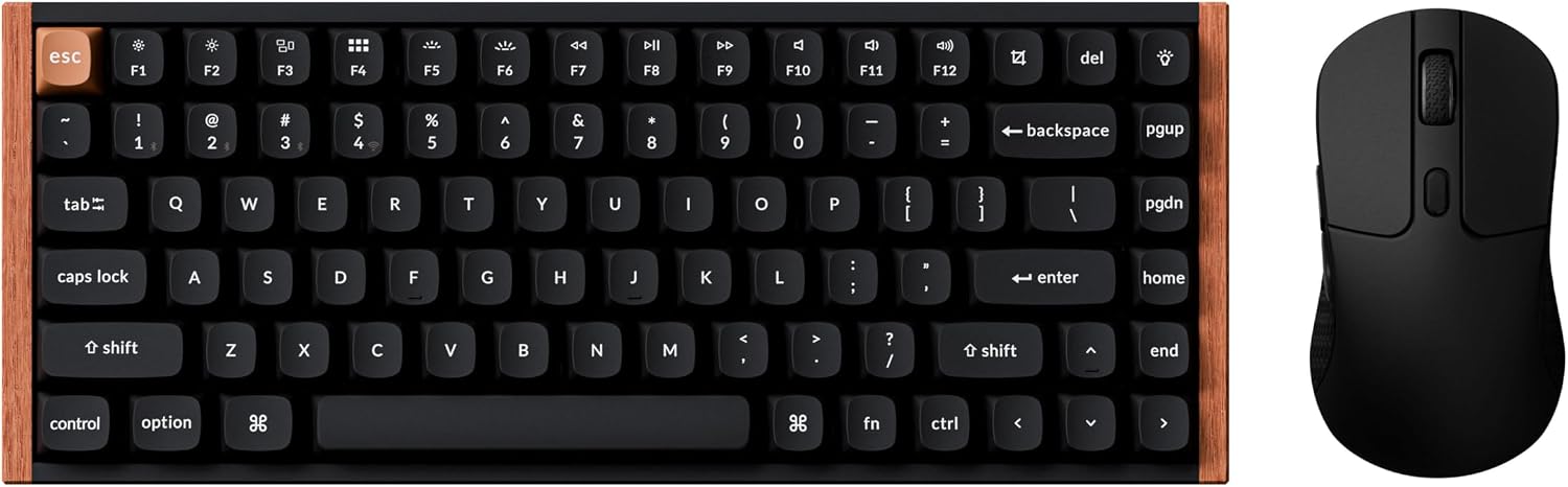 Keychron K2 HE Wireless Magnetic Switch Custom Keyboard and M3 Bluetooth 79g Lightweight Mouse QMK 2.4 GHz with Hall Effect Gateron Double-Rail, 3311 Sensor 12000 DPI Compatible with Mac Windows Linux