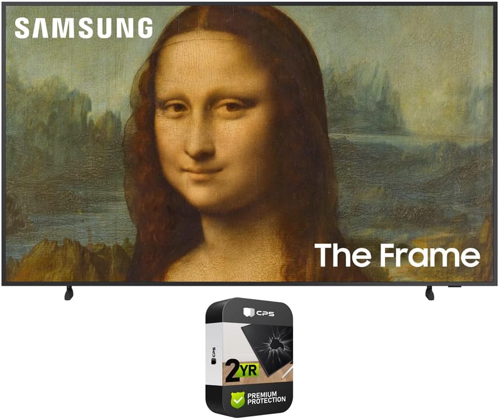 Samsung QN65LS03BAFXZA 65 inch The Frame QLED 4K UHD Quantum HDR Smart TV (Renewed) Bundle with 2 YR CPS Enhanced Protection Pack