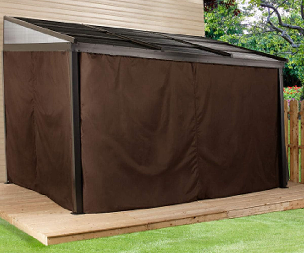 Sojag 10' x 12' Francfort Wall-Mounted Hardtop Gazebo Outdoor Weather-Resistant Aluminum Frame Sun Shelter