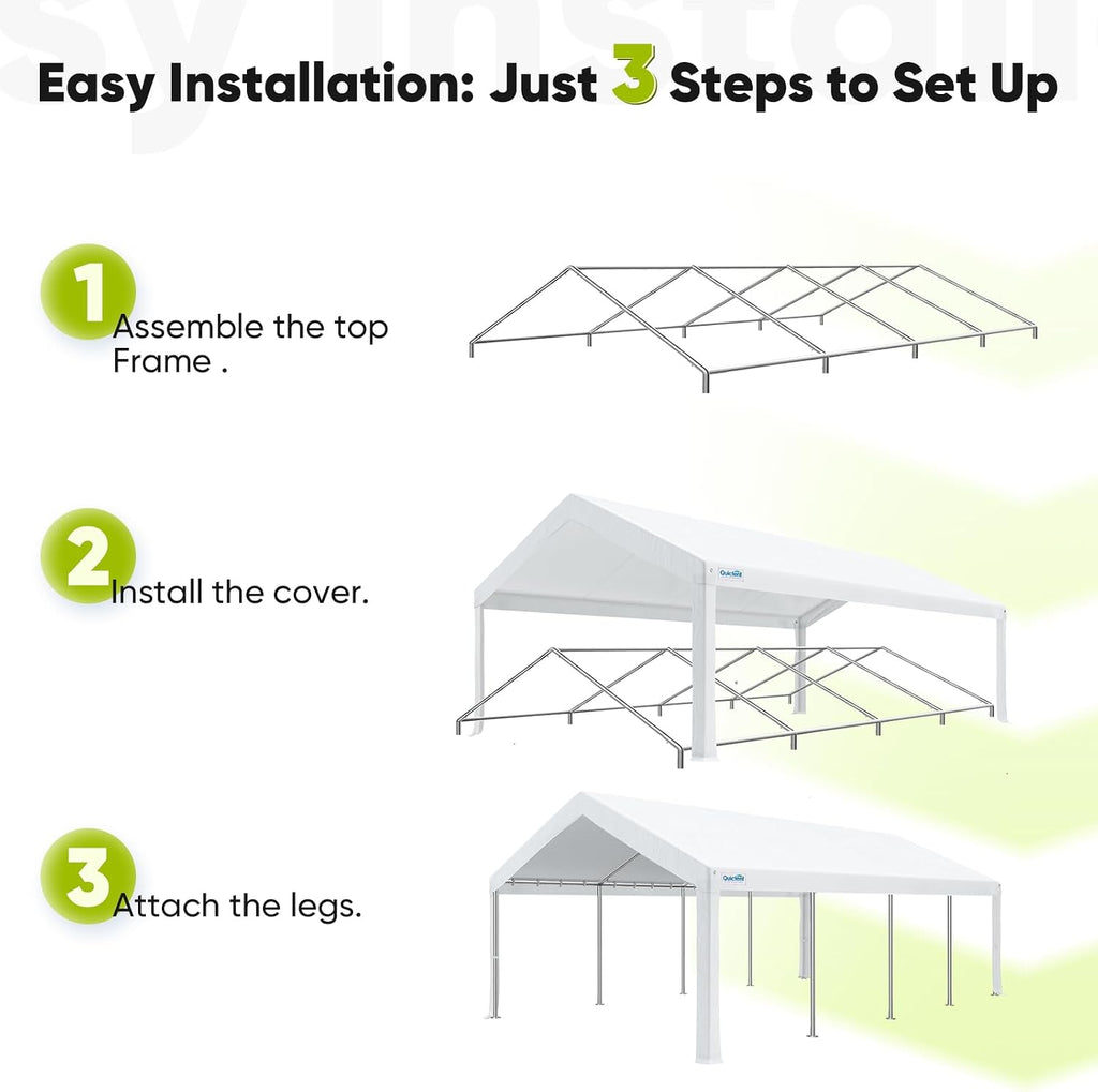 Quictent Premium 10x30 Party Tent Heavy Duty Outdoor Gazebo White Event Shelter Wedding Canopy Tent for Parties Carport BBQ with Removable Sidewall Windows & Storage Bags