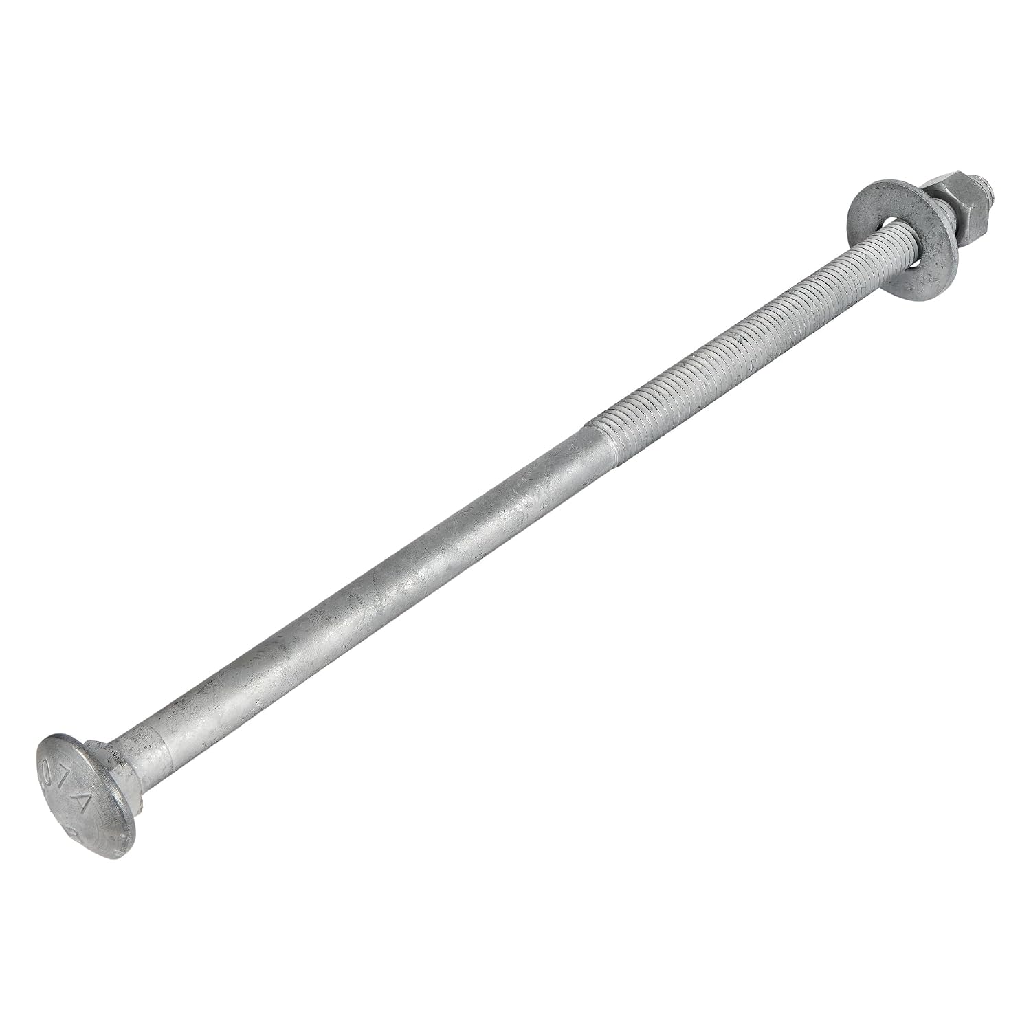 1/2' x 16' (25 Pack) Galvanized Carriage Bolt Kit Grade 307A Includes 1/2' USS Flat Washers (25 pcs) and 1/2'-13 Hex Nuts (25 pcs), Hot Dip Galvanized for Exterior Use by Makers Bolt