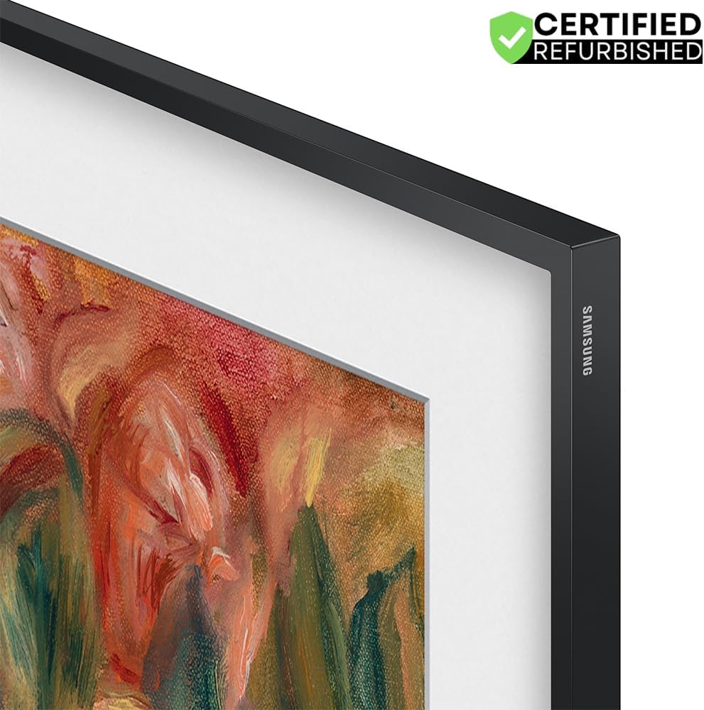 Samsung (Refurbished QN75LS03DAFXZA 75 inch The Frame QLED 4K Smart TV 2024 Bundle with 2 YR CPS Enhanced Protection Pack (Renewed)
