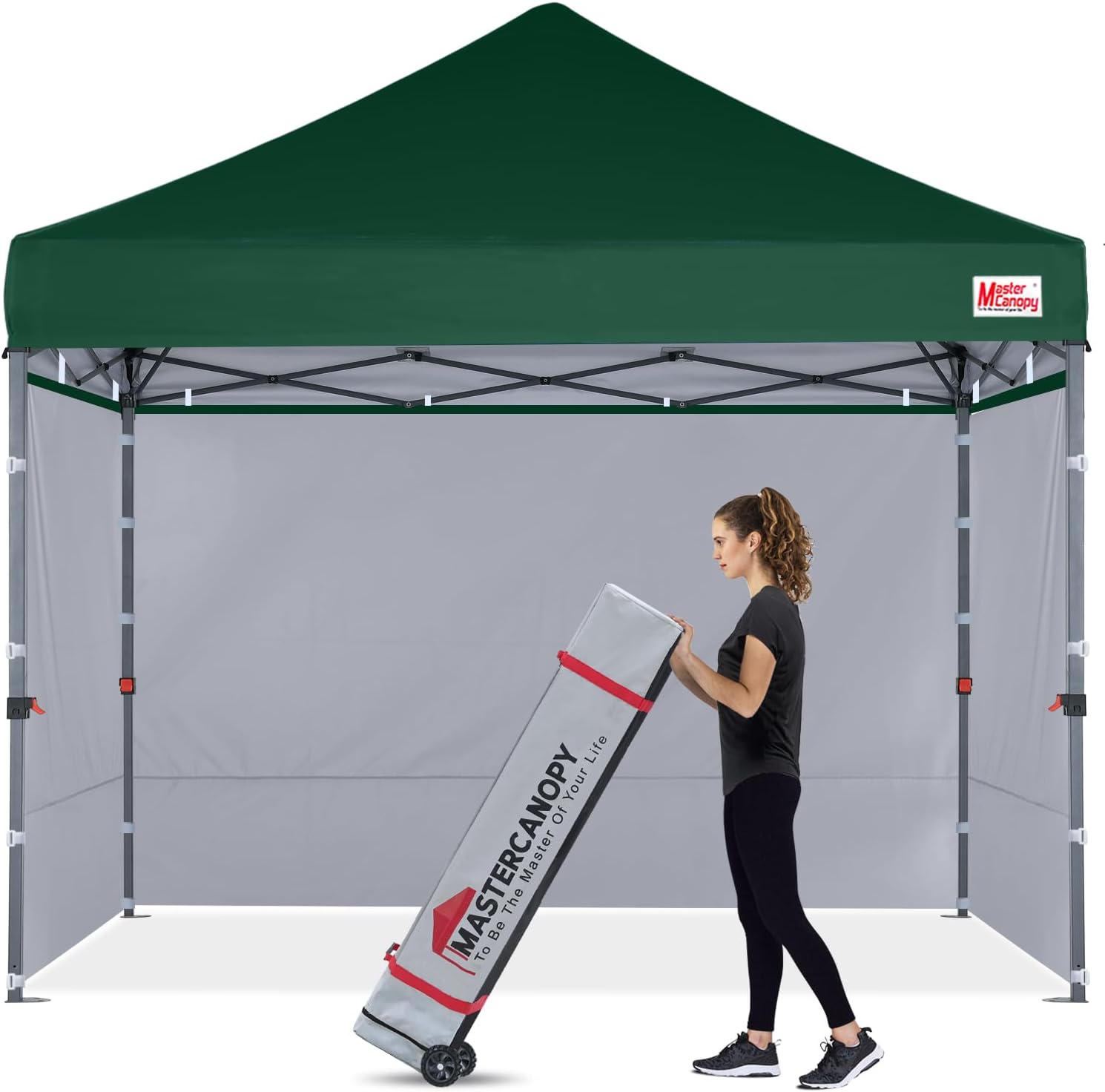 MASTERCANOPY Heavy Duty Pop up Canopy Tent with Sidewalls (10x10,Forest Green)
