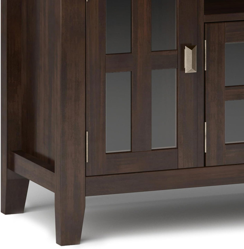 SIMPLIHOME Artisan TV Stand - 72 inch Wide Solid Wood Media Console in Natural Aged Brown, Contemporary Entertainment Center for Living Room for TVs up to 80 Inches with Drawers and Cable Management