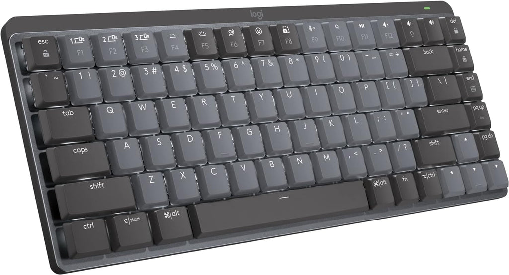 Logitech MX Mechanical Mini Wireless Illuminated Keyboard, Tactile Quiet Switches, Backlit, Bluetooth, USB-C, macOS, Windows, Linux, iOS, Android, Metal (Renewed)