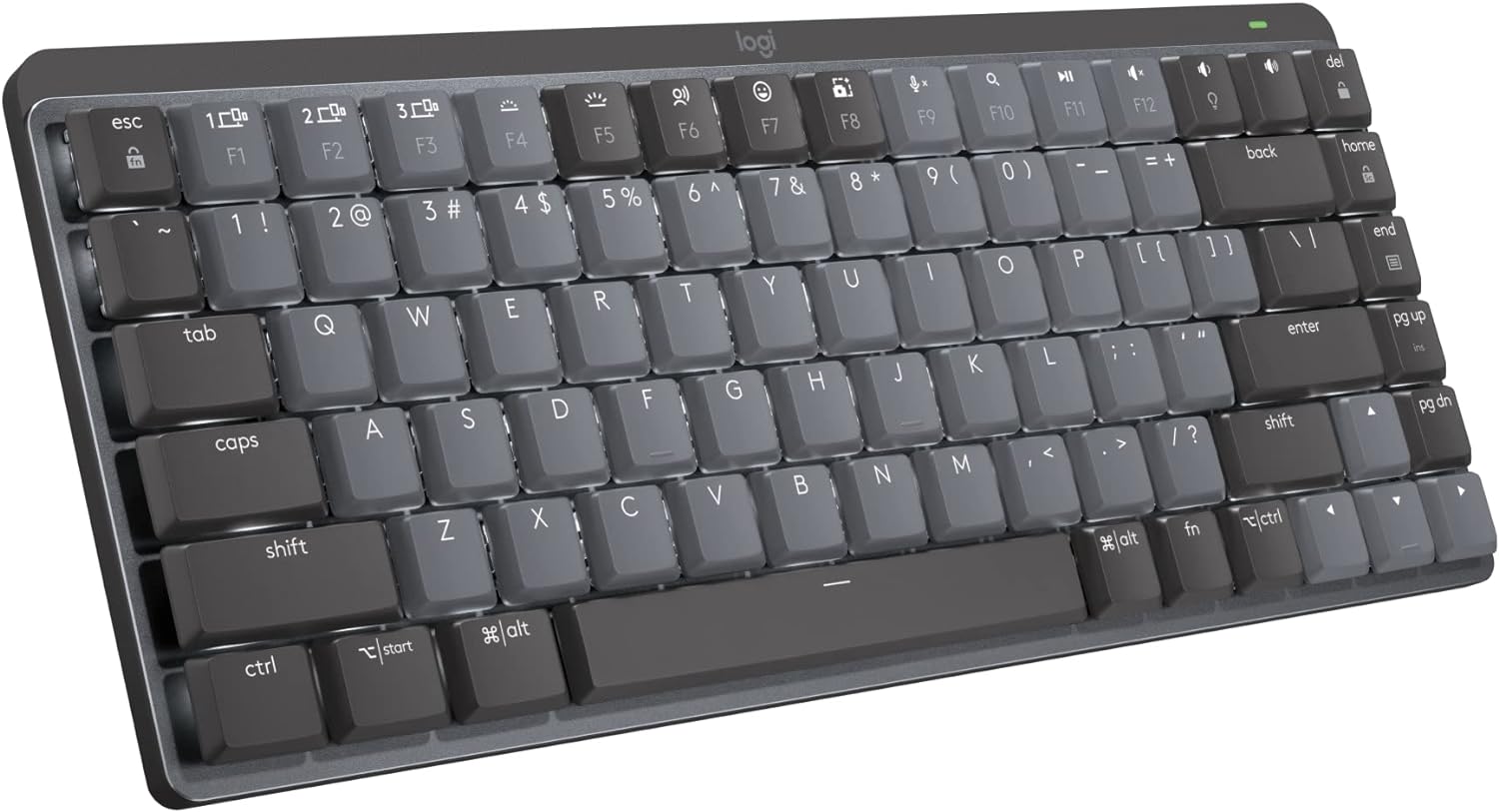 Logitech MX Mechanical Mini Wireless Illuminated Keyboard, Tactile Quiet Switches, Backlit, Bluetooth, USB-C, macOS, Windows, Linux, iOS, Android, Metal (Renewed)