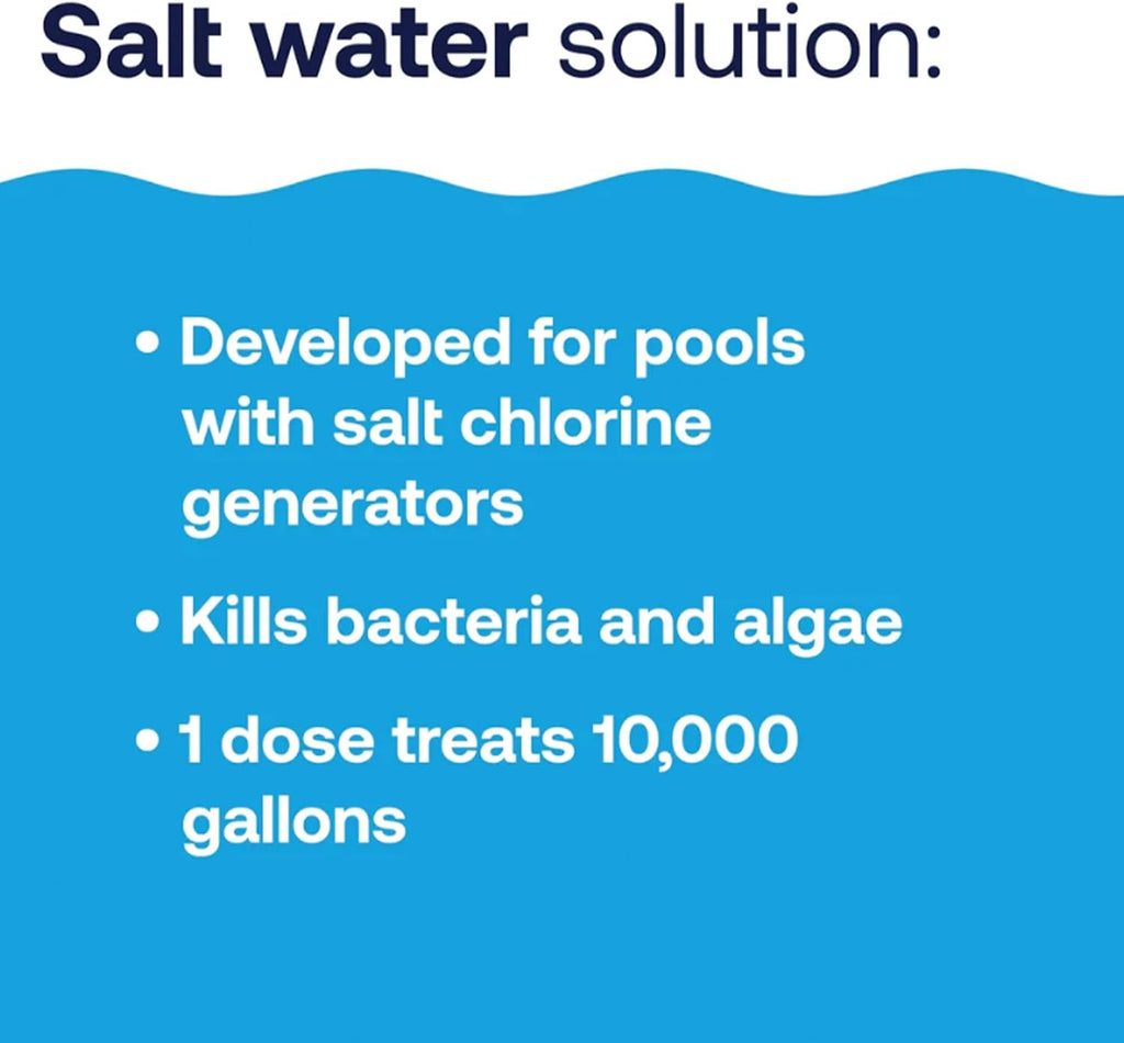 HTH 52047 Swimming Pool Care Salt Shock, Stabilized Chlorinator, 1 dose Treats 10000 gallons, 5x12oz Packets (Pack of 6)