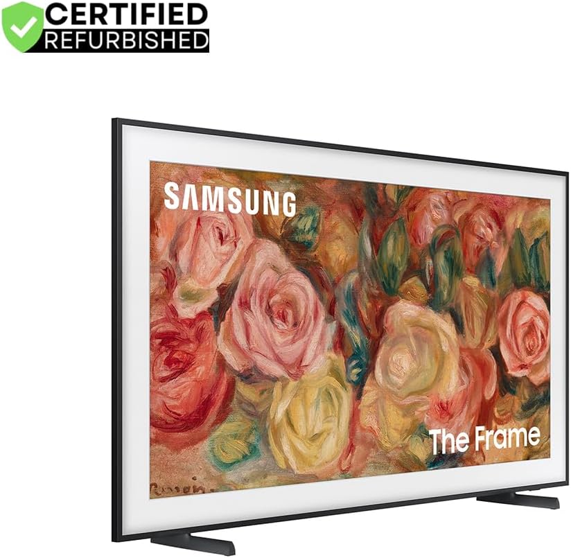 Samsung (Refurbished QN75LS03DAFXZA 75 inch The Frame QLED 4K Smart TV 2024 Bundle with 2 YR CPS Enhanced Protection Pack (Renewed)