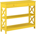 Convenience Concepts Oxford 1 Drawer Console Table with Shelves, Yellow