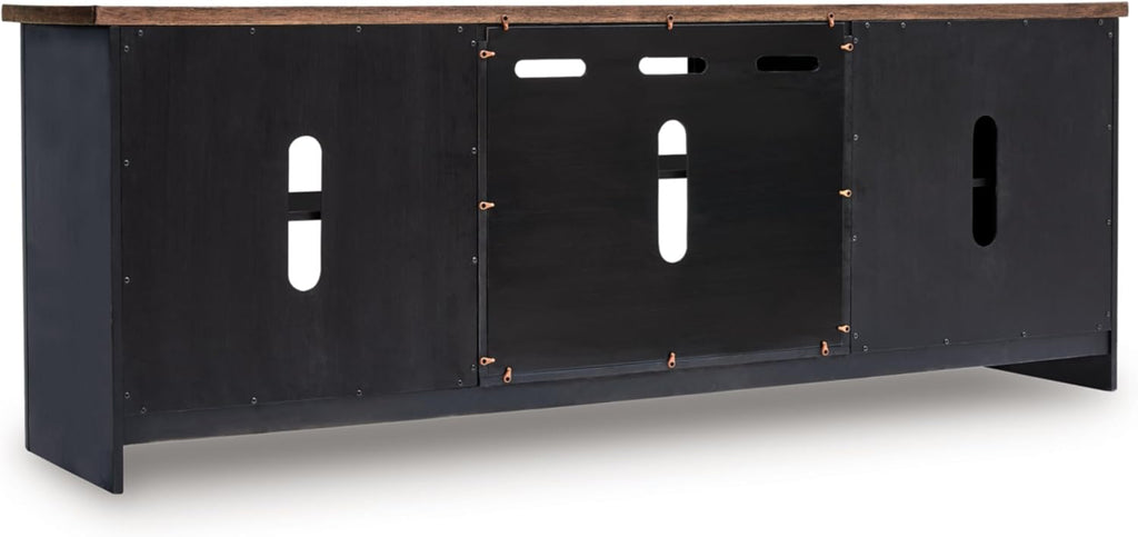 Signature Design by Ashley Wildenauer Modern Farmhouse 76' TV Stand for TVs up to 86' with Adjustable Shelves and Wire Management, Brown & Black