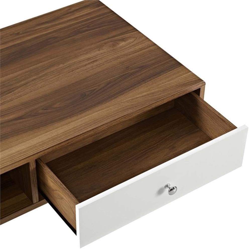 Modway Transmit Mid-Century Coffee Table, Walnut White