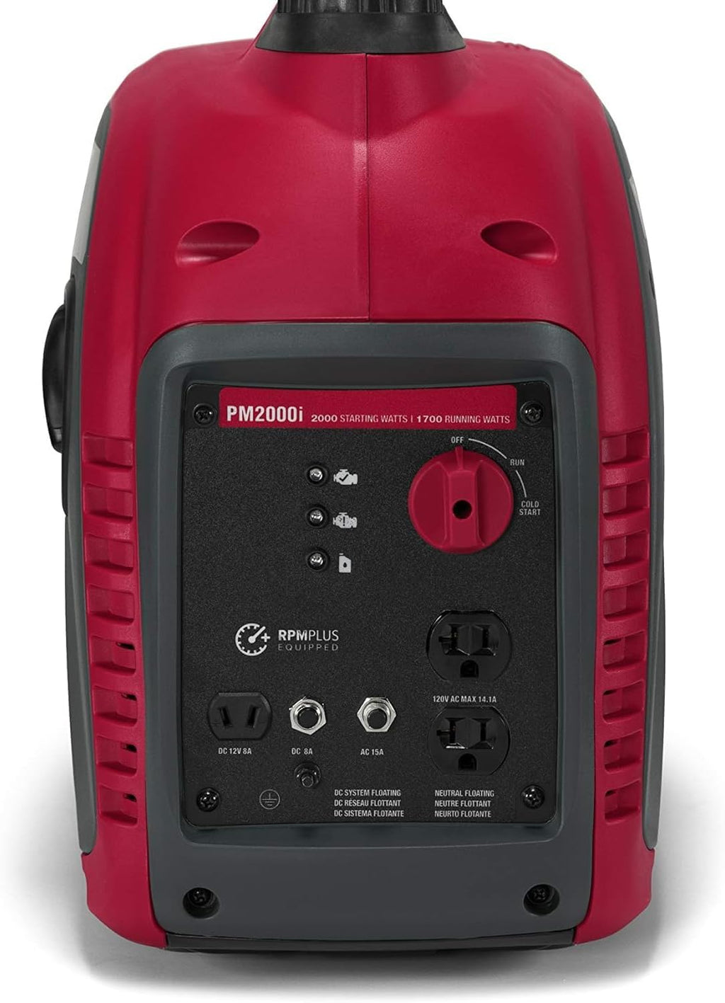 Powermate PM2000i 2,000-Watt Gas-Powered Portable Inverter Generator - Quiet Performance - Ideal for Home, Camping, RV and Outdoor Activites - Reliable Power for Emergencies and Recreation - Red/Black