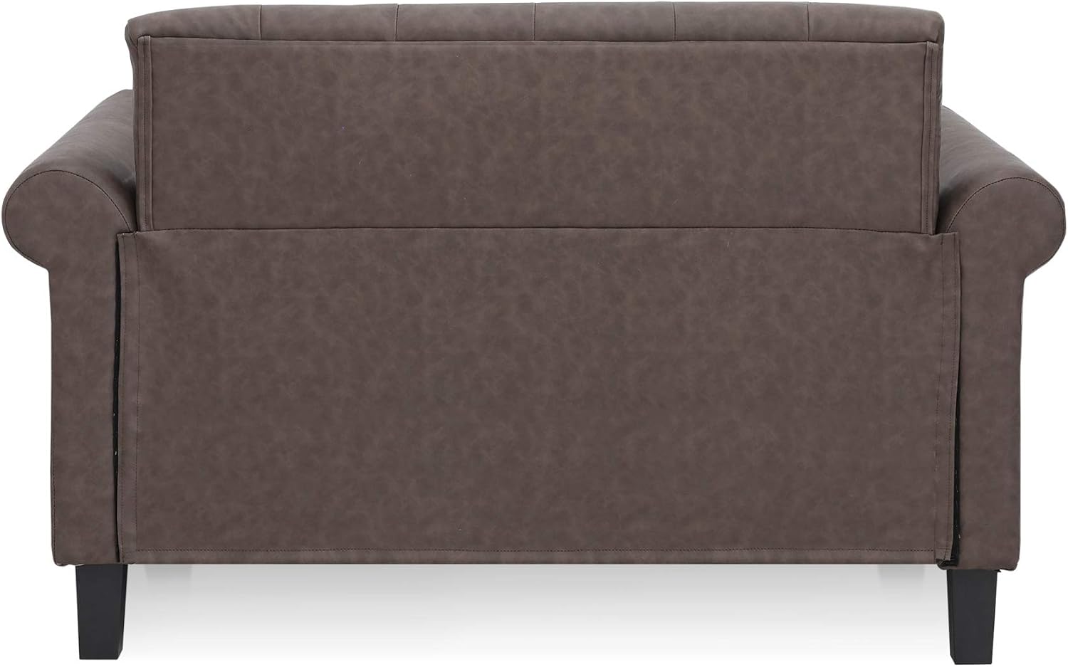 Furinno Bastia Vintage Modern Chesterfield Button Tufted Loveseat/Sofa Couch for Living Room, Brown Faux Leather