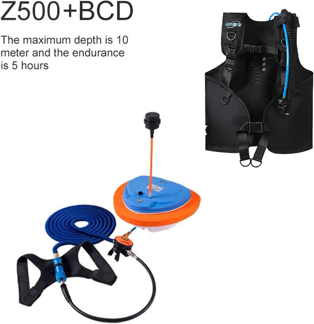 TUXING Diving Ventilator,Diving Without Tanks with Scuba BCD, Waterproof Portable Rechargeable Scuba Diving Tank,45 ft Hose & Scuba Breathing Regulator,Octopus Hookah with Mouthpiece