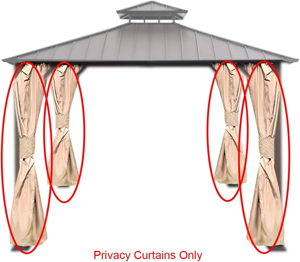 Garden Winds Universal Replacement Privacy Curtain Set for 10' X 10' Hard Top Gazebo