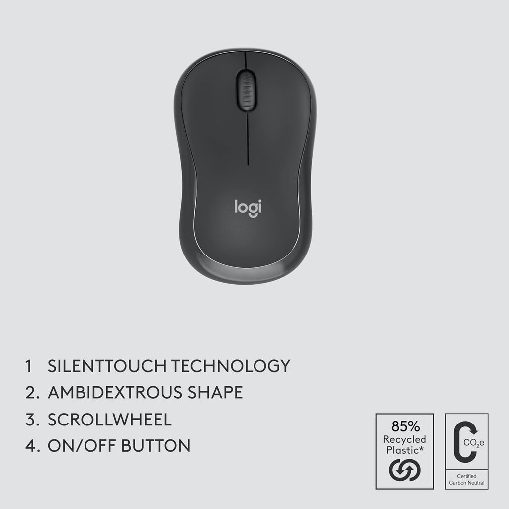 Logitech MK370 Combo for Business, Wireless Full-Size Keyboard and Wireless Mouse, Secure Logi Bolt USB Receiver, Bluetooth, Globally Certified Windows/Mac/Chrome, Linux - Graphite, Pack of 4