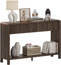 FATORRI Console Sofa Table with 2 Drawers, Wood Couch Table Behind Sofa, Farmhouse Entryway Tables for Hallway Storage (47.2 inch, Dark Walnut)