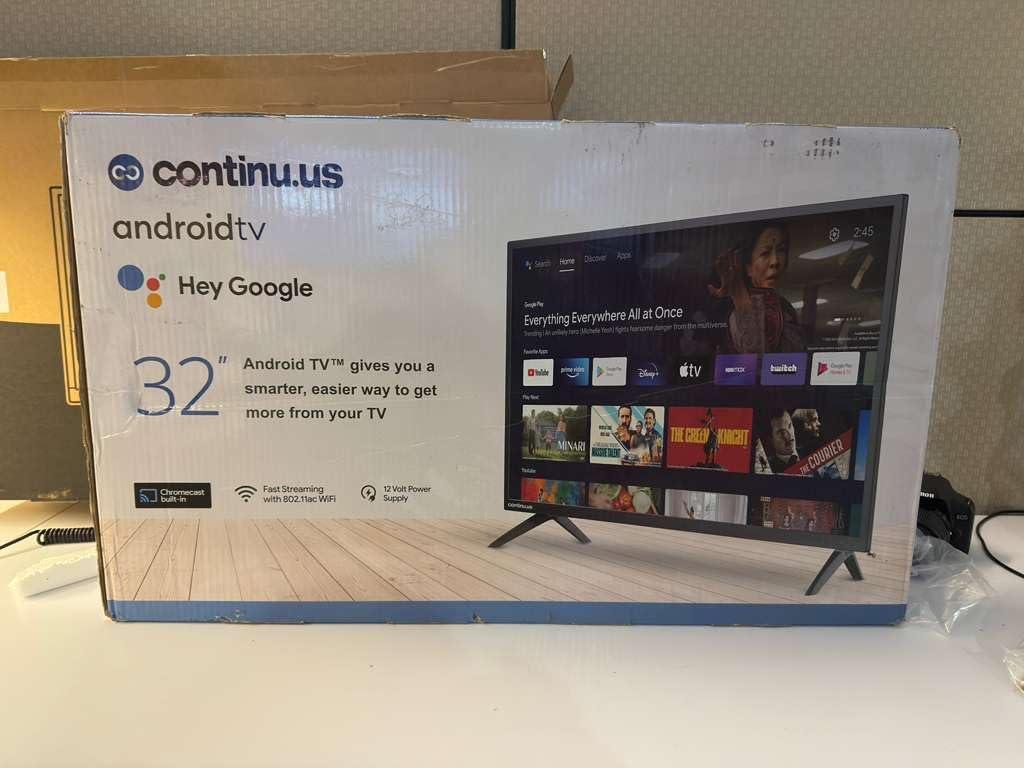 continuus 32' 12V RV Smart TV – Android TV with Google Assistant, Chromecast, and Free Streaming Apps – 720p HD - CT-32TS10