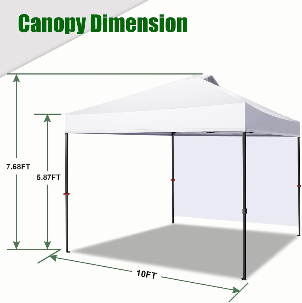 Eurmax USA NOMATTER ONE-Person Open&Close 10x10ft Pop Up Canopy Tent,Portable Shelter Canopy for Outdoor Events with 1 Removable Sidewall,Temporary Sunshade,Bonus 4 Sand Bags(Navy Blue)