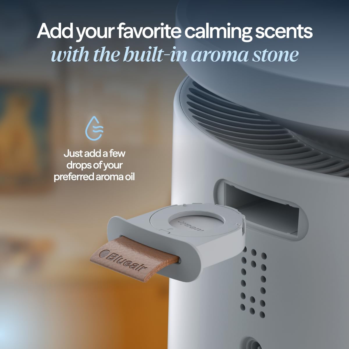 BLUEAIR Room Humidifier - DreamWell - 72Hr Top-Fill Mist-Free InvisibleMist Technology Aroma Stone for Essential Oils and Soothing Mood Lighting - Quiet Operation for Bedroom and Home Use, Grey