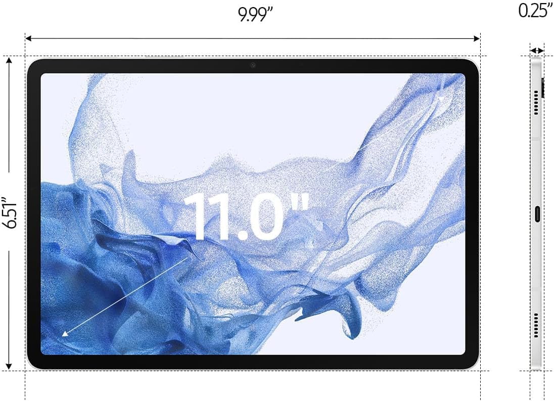 Samsung Galaxy Tab S8 12.4' 128GB WiFi Android Tablet, US Version, Silver (Renewed)
