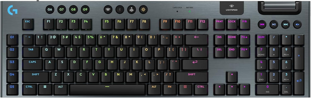 Logitech G915 X Lightspeed Wireless Mechanical Gaming Keyboard, Double-Shot PBT Keycaps, Fully Programmable Keys, RGB Backlit Mac/PC Gaming Keyboards, GL Tactile Switches, Black (Renewed)