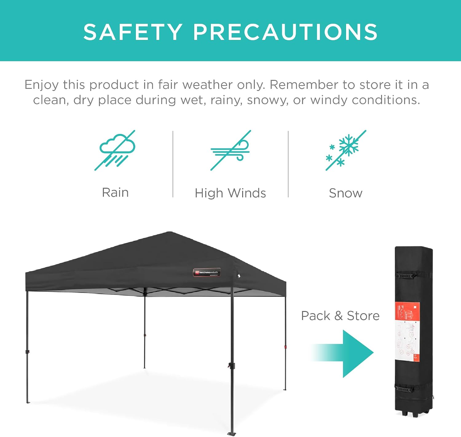 Best Choice Products 10x10ft Pop Up Canopy Tent, Outdoor Shade, 1 Person 1 Minute Set Up, Carry Case, 4 Weight Bags - Gray