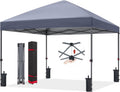 ABCCANOPY Outdoor Easy Pop up Canopy Tent 10x10 with 4 Sandbags, Gray