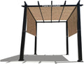 Universal Pergola Replacement Canopy Shade Cover with Breathable HDPE Fabric & Rod Pockets for 10 x 10 FT Pergola, Canopy Size: 192'' L x 106'' W (Walnut)