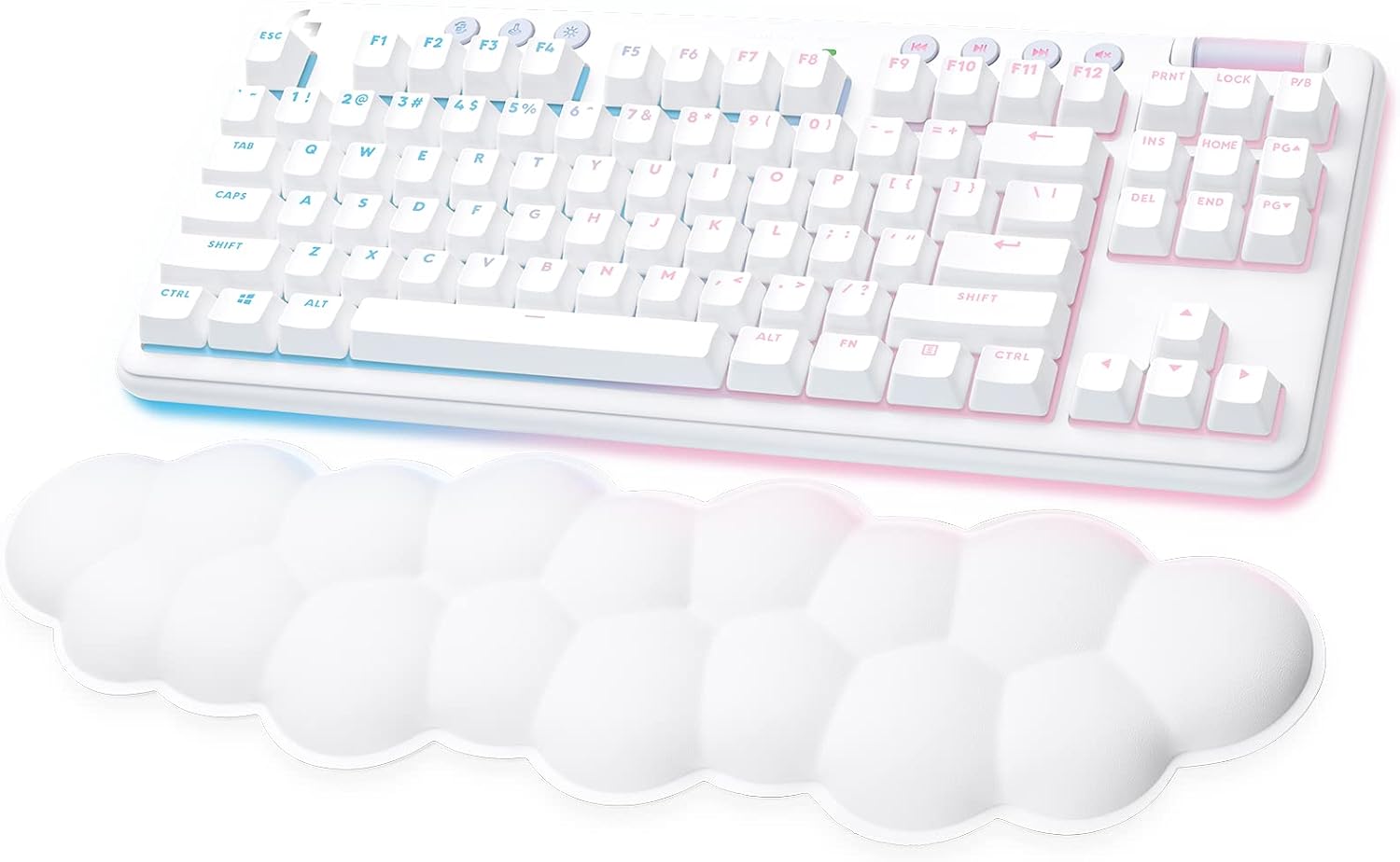 Logitech G Wireless Gaming Combo, G715 Keyboard Tactile + G705 Mouse, Customizable LIGHTSYNC RGB Lighting, Lightspeed Wireless, Bluetooth, PC/Mac/Laptop - White Mist